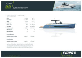 Fjord 44 open | Standard Specification | Fjord